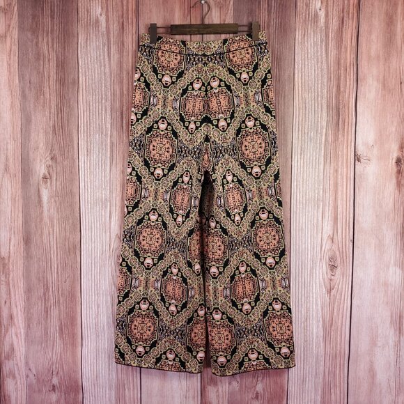 Free People Large Sun in the West Pants Black Magic Combo Boho Chic Wide Leg - Picture 2 of 12